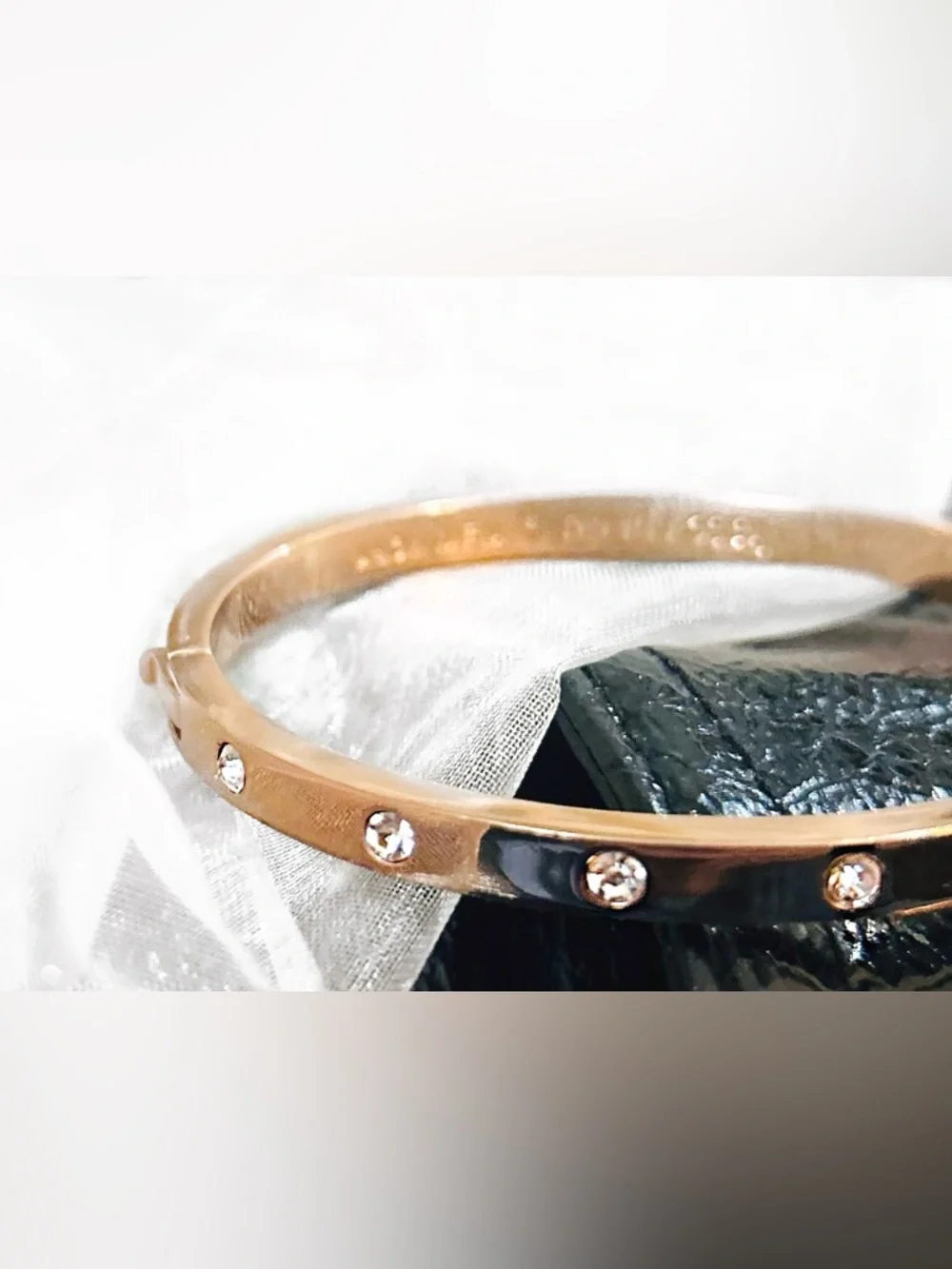 *NWOT (bag included) kate spade Rose Gold Crystal-Studded Bangle - Picture 7 of 15